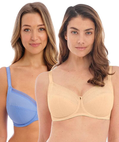 Fantasie Fusion Underwired Full Cup Side Support Bra 2 Pack - Sand/Sapphire Bras 