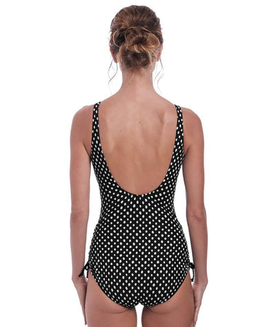 Fantasie Swim Santa Monica Underwire V-Neck Swim Suit With Adjustable Leg- Black/White Swim 