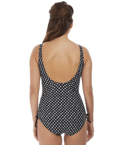 Fantasie Swim Santa Monica Underwire V-Neck Swim Suit With Adjustable Leg- Black/White Swim 