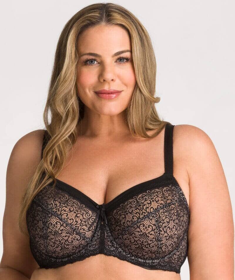 Fayreform Delicate Lace Underwire Bra - Black/Cream Tan Bras  
