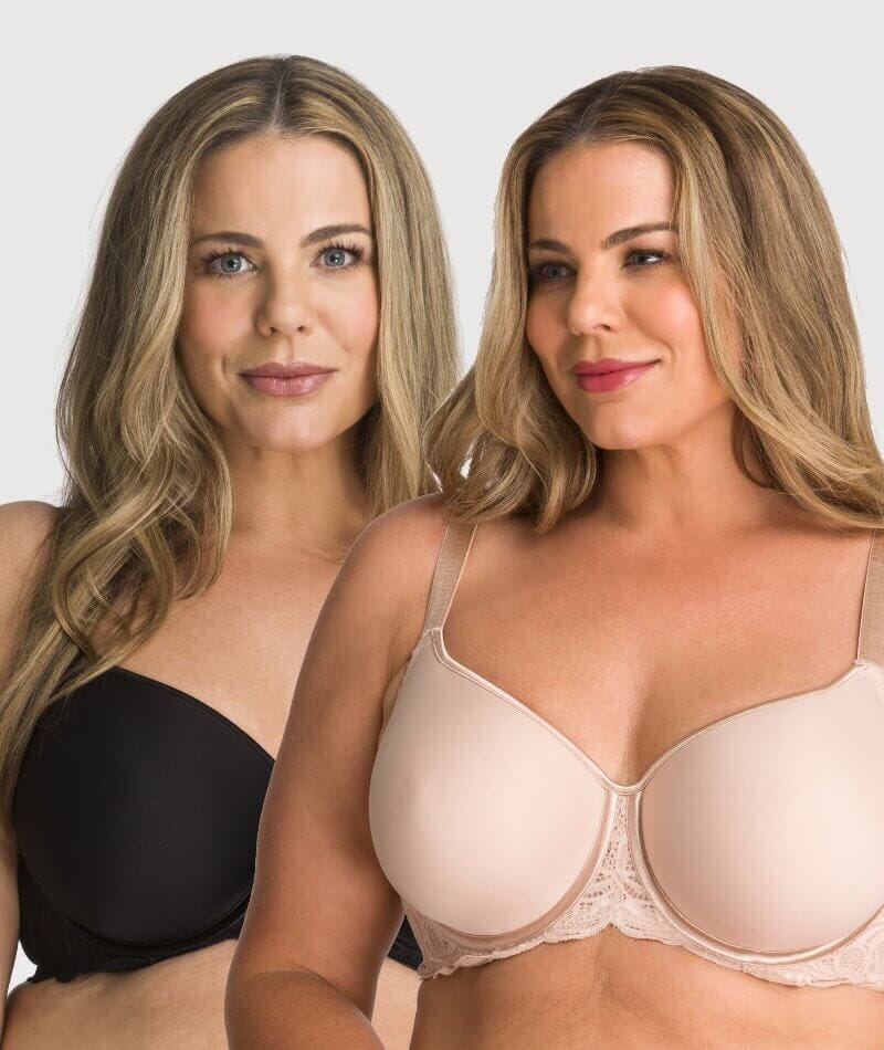 Fayreform Lace Perfect Contour Spacer Bra 2 Pack - Black/Latte Bras  