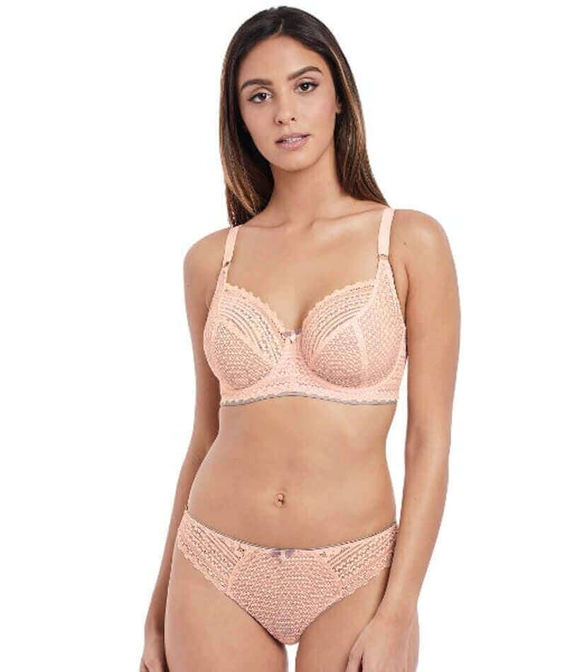 Freya Daisy Lace Underwire Balcony K Cup Bra - Blush Bras 