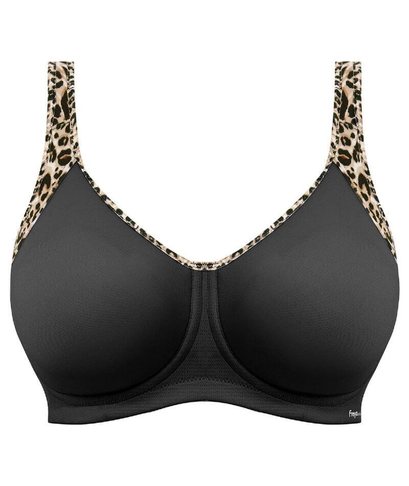 Freya Active Sonic Underwired Moulded Sports Bra - Pure Leopard Black Bras 