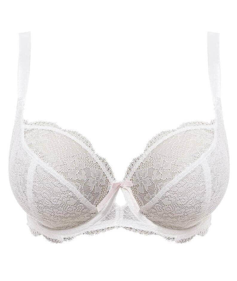 Freya Fancies Underwire Plunge Bra - White Bras 