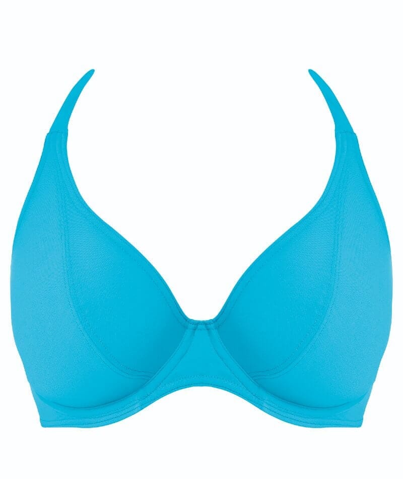 Freya Swim Jewel Cove Underwire Banded Halter Bikini Top - Plain Turquoise Swim 