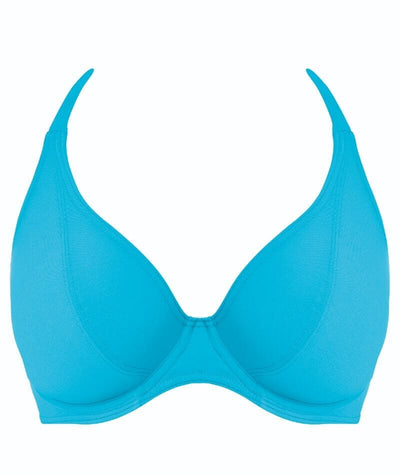 Freya Swim Jewel Cove Underwire Banded Halter Bikini Top - Plain Turquoise Swim 
