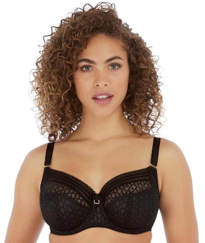 Freya Viva Underwired Side Support Bra - Lace Noir/Black Bras  