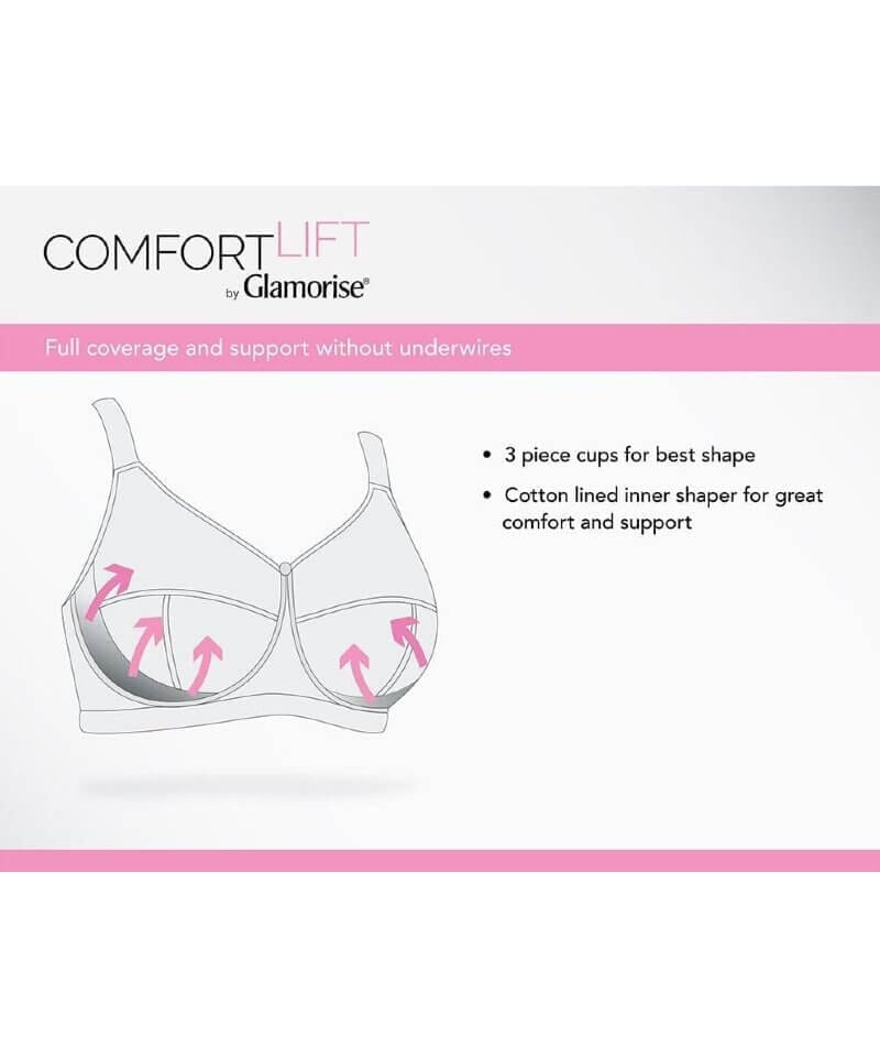 Glamorise MagicLift Front-Closure Posture Back Wirefree Bra - Cafe Bras 