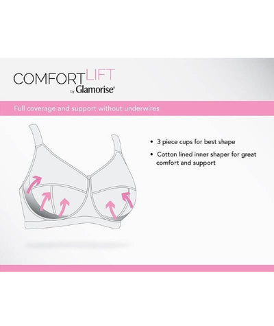 Glamorise MagicLift Front-Closure Posture Back Wirefree Bra - Cafe Bras 