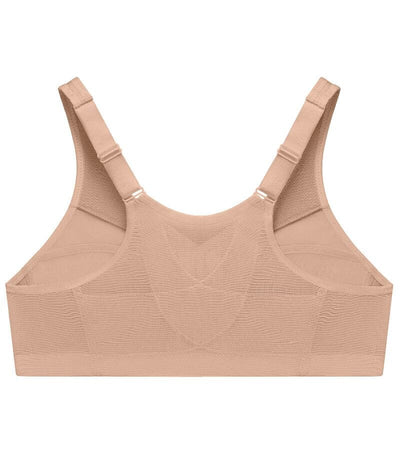 Glamorise MagicLift Front-Closure Posture Back Wirefree Bra - Cafe Bras 