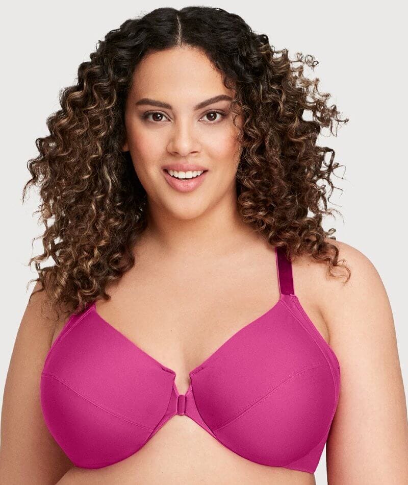 Glamorise Front-Closure Smoothing WonderWire Bra - Berry Bras 