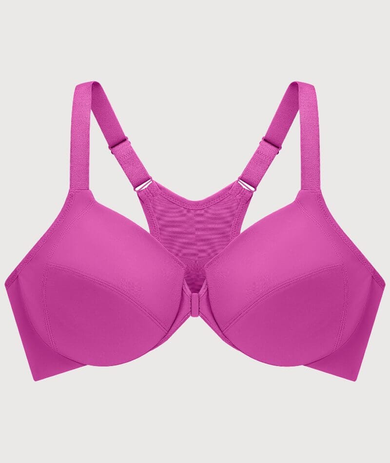 Glamorise Front-Closure Smoothing WonderWire Bra - Berry Bras 