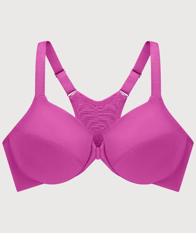 Glamorise Front-Closure Smoothing WonderWire Bra - Berry Bras 