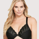 Glamorise Front-Closure T-Back WonderWire Bra - Black