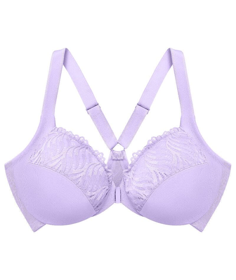 Glamorise Front-Closure T-Back WonderWire Bra - Soft Lilac Bras 