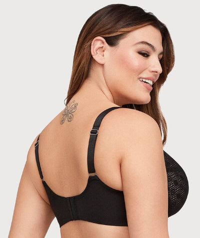 Glamorise Lace Comfort WonderWire Bra - Black Bras 