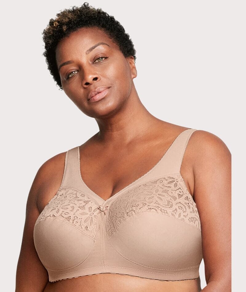 Glamorise MagicLift Cotton Wirefree Support Bra - Cafe Bras 