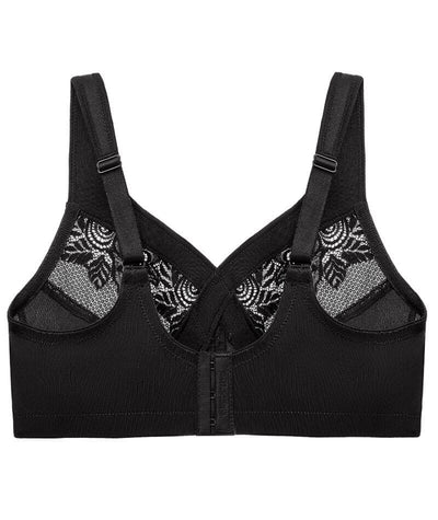 Glamorise MagicLift Minimizer Wirefree Bra - Black Bras 