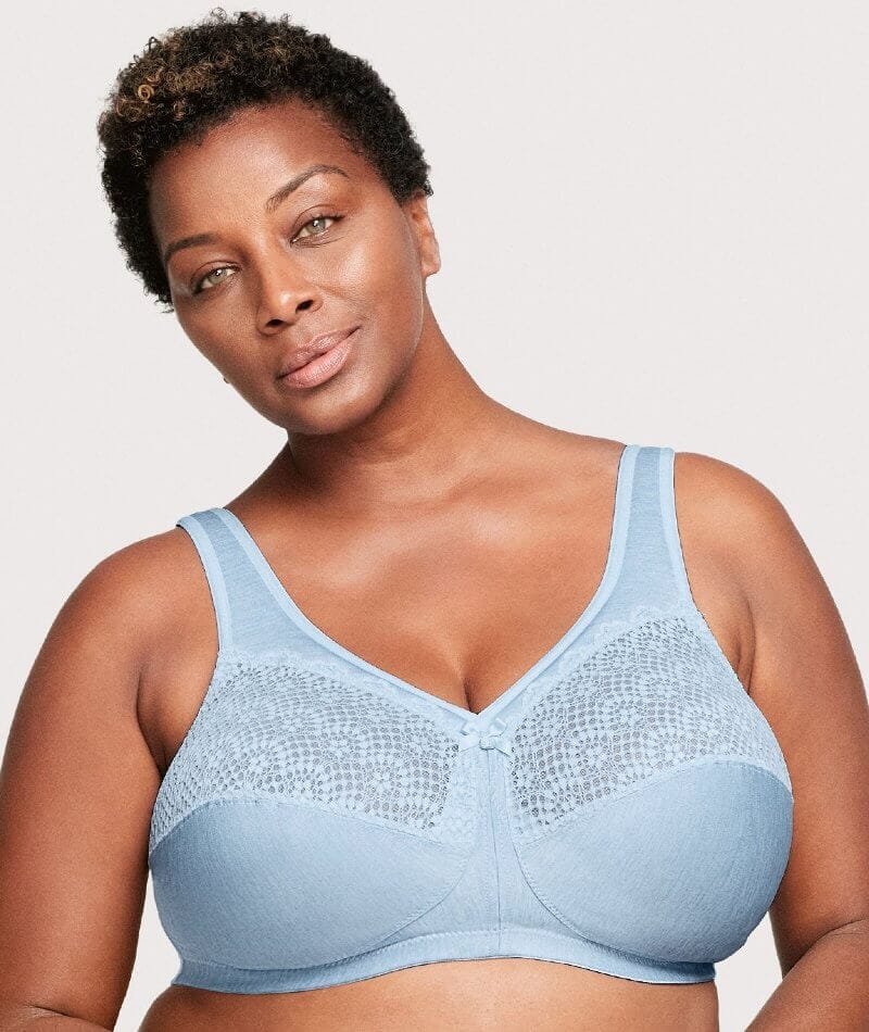 Glamorise MagicLift Moisture Wirefree Control Bra - Light Blue Bras 