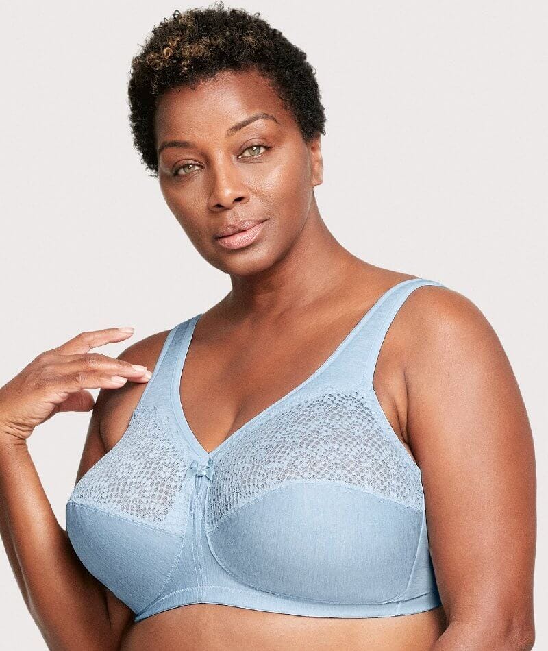 Glamorise MagicLift Moisture Wirefree Control Bra - Light Blue Bras 