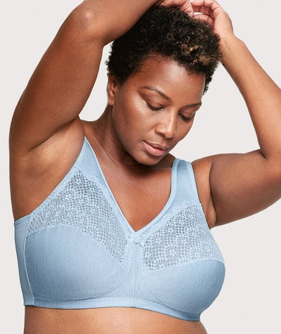 Glamorise MagicLift Moisture Wirefree Control Bra - Light Blue Bras 