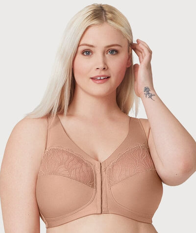 Glamorise MagicLift Natural Shape Front-Closure Wirefree Bra - Cappuccino Bras 