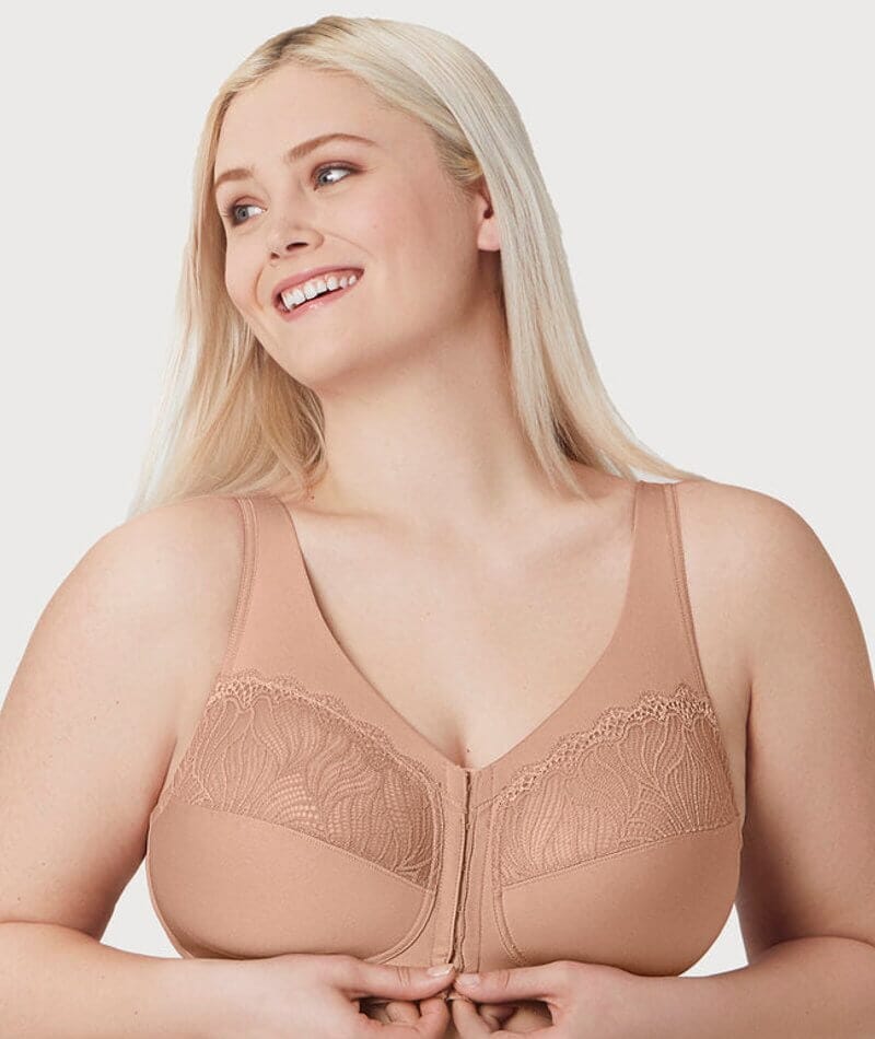 Glamorise MagicLift Natural Shape Front-Closure Wirefree Bra - Cappuccino Bras 