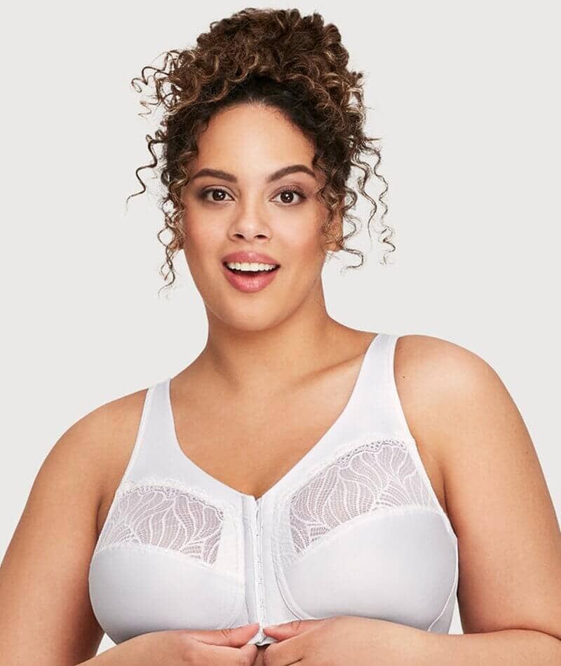Glamorise MagicLift Natural Shape Front-Closure Wirefree Bra - White Bras 