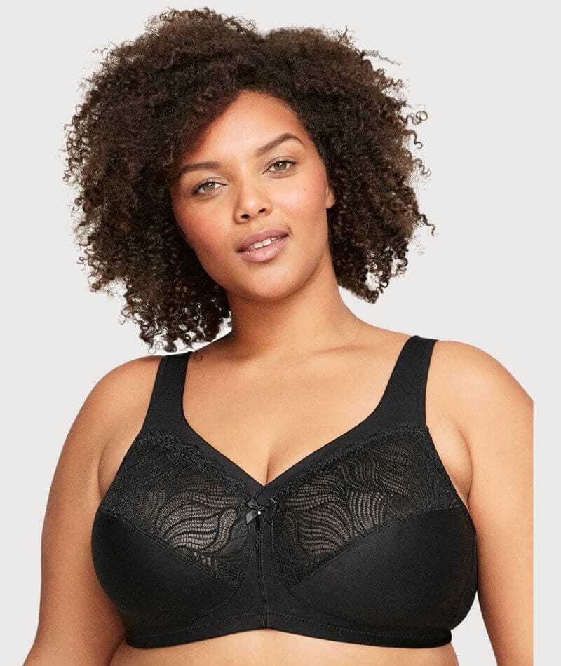 Glamorise MagicLift Natural Shape Support Wirefree Bra - Black Bras 