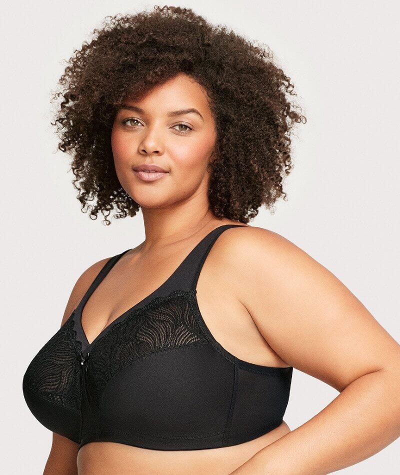 Glamorise MagicLift Natural Shape Support Wirefree Bra - Black Bras 