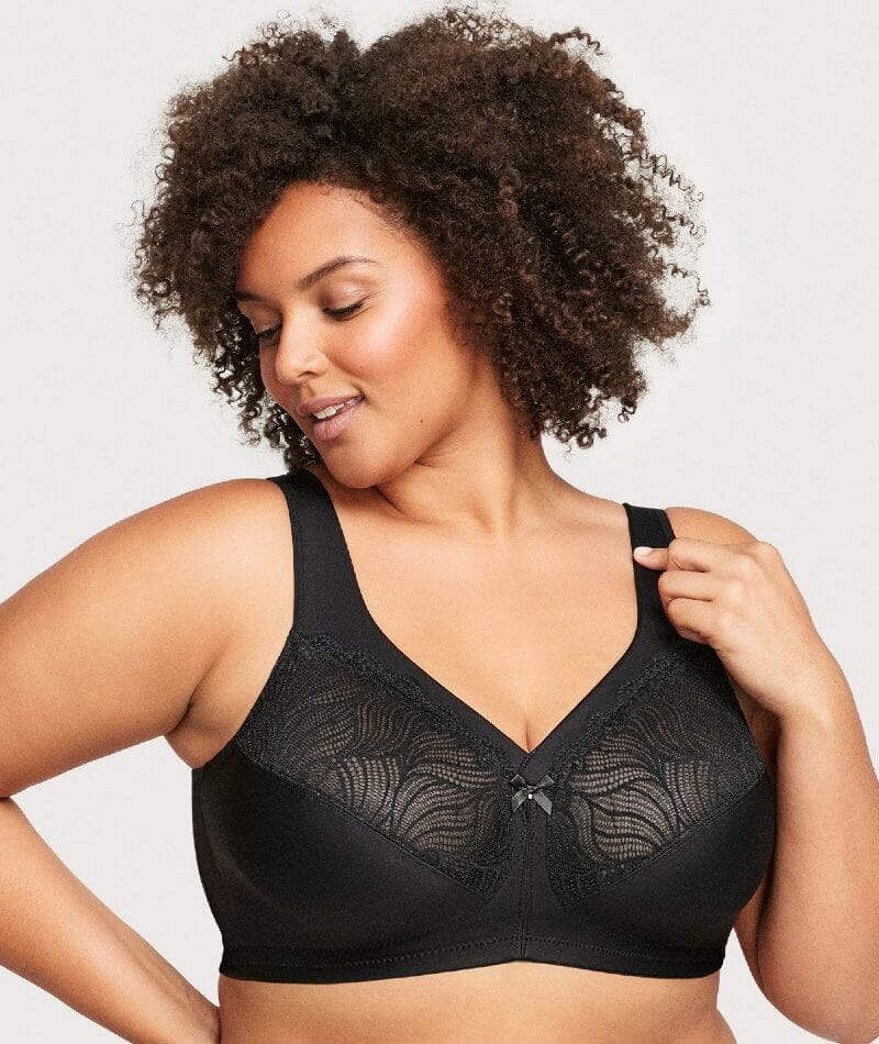 Glamorise MagicLift Natural Shape Support Wirefree Bra - Black Bras 