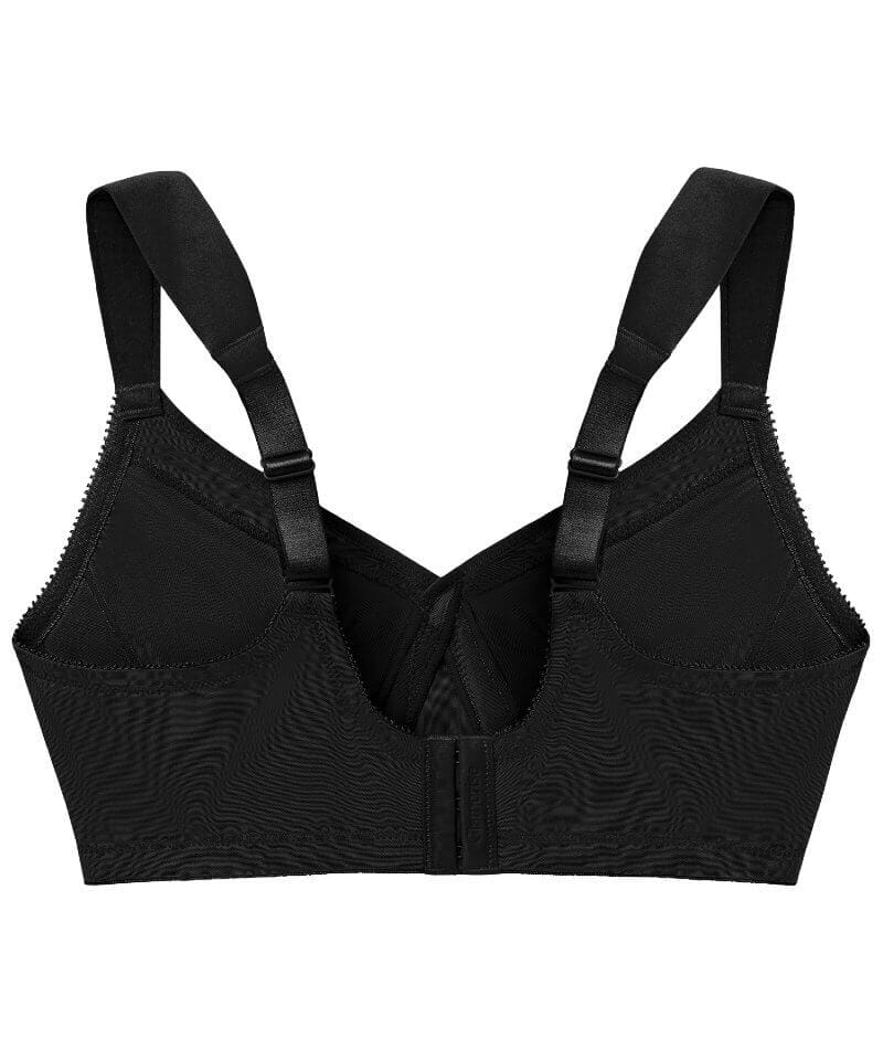 Glamorise MagicLift Seamless Wirefree Support T-Shirt Bra - Black Bras 