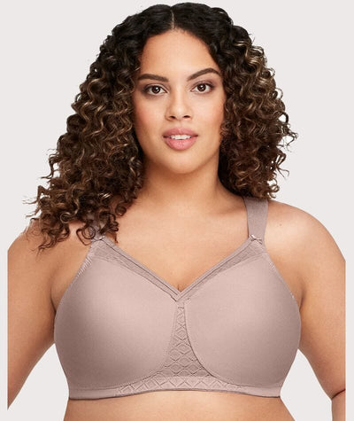 Glamorise MagicLift Seamless Wirefree Support T-Shirt Bra - Taupe Bras 