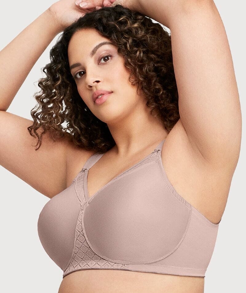 Glamorise MagicLift Seamless Wirefree Support T-Shirt Bra - Taupe Bras 