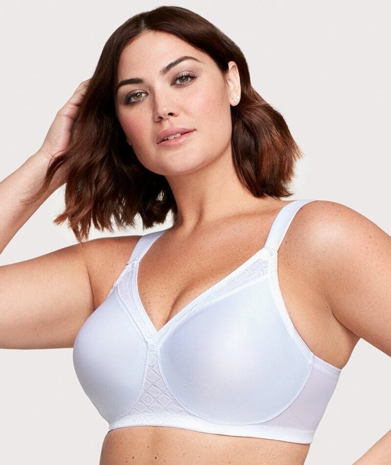 Glamorise MagicLift Seamless Wirefree Support T-Shirt Bra - White Bras 