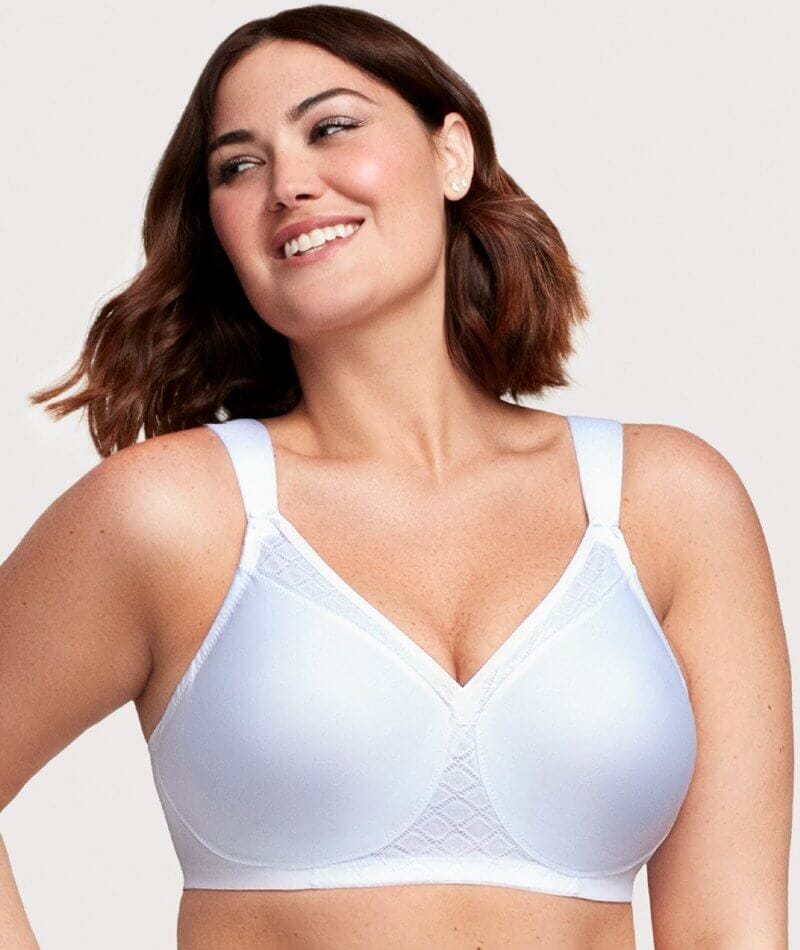 Glamorise MagicLift Seamless Wirefree Support T-Shirt Bra - White Bras 