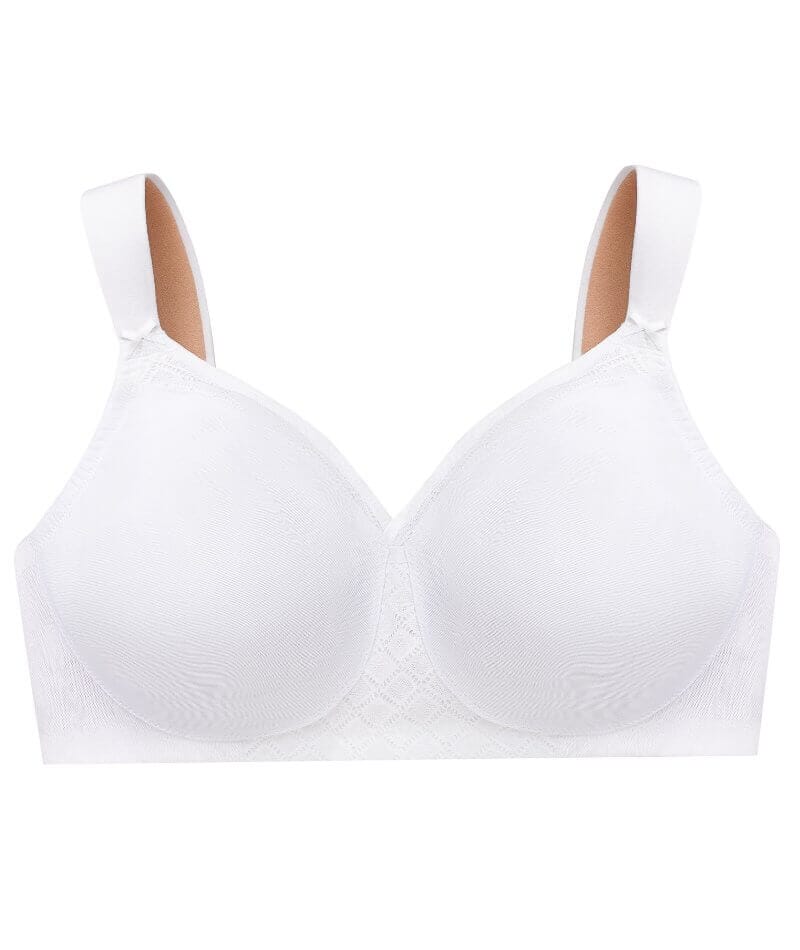 Glamorise MagicLift Seamless Wirefree Support T-Shirt Bra - White Bras 