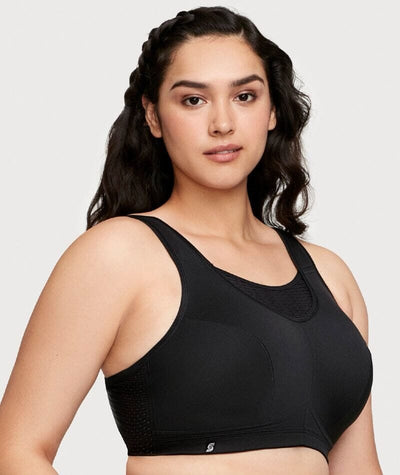 Glamorise No-Bounce Camisole Elite Wirefree Sports Bra - Black Bras 