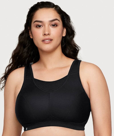 Glamorise No-Bounce Camisole Elite Wirefree Sports Bra - Black Bras 