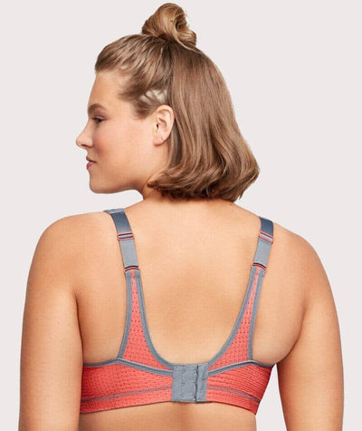 Glamorise No-Bounce Camisole Elite Wirefree Sports Bra - Gray/Coral Bras 