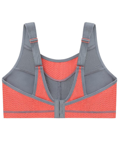 Glamorise No-Bounce Camisole Elite Wirefree Sports Bra - Gray/Coral Bras 