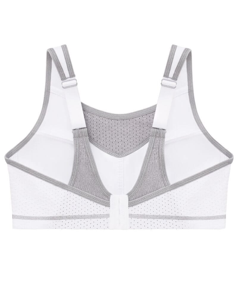 Glamorise No-Bounce Camisole Elite Wirefree Sports Bra - White/Gray Bras 