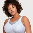 Glamorise No-Bounce Camisole Elite Wire-Free Sports Bra - White/Gray