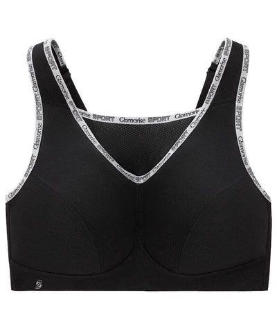 Glamorise No-Bounce Camisole Wirefree Sports Bra - Black Bras 