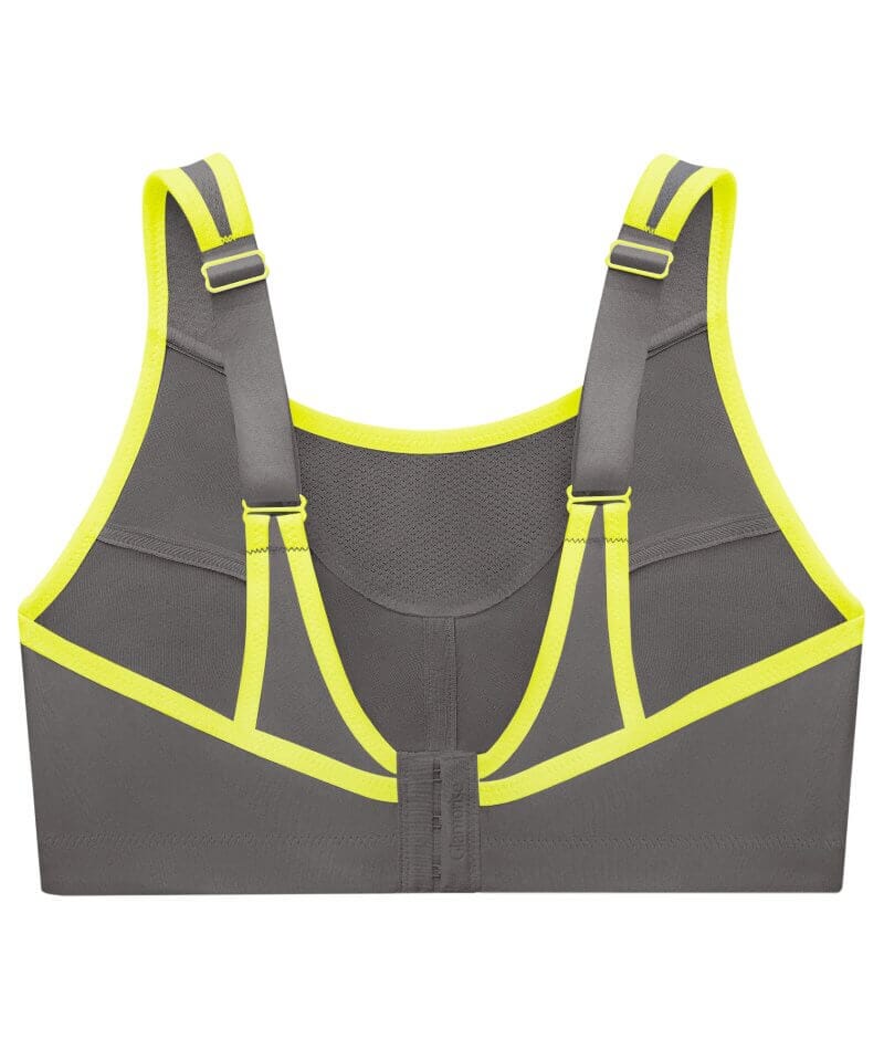 Glamorise No-Bounce Camisole Wirefree Sports Bra - Gray/Yellow Bras 