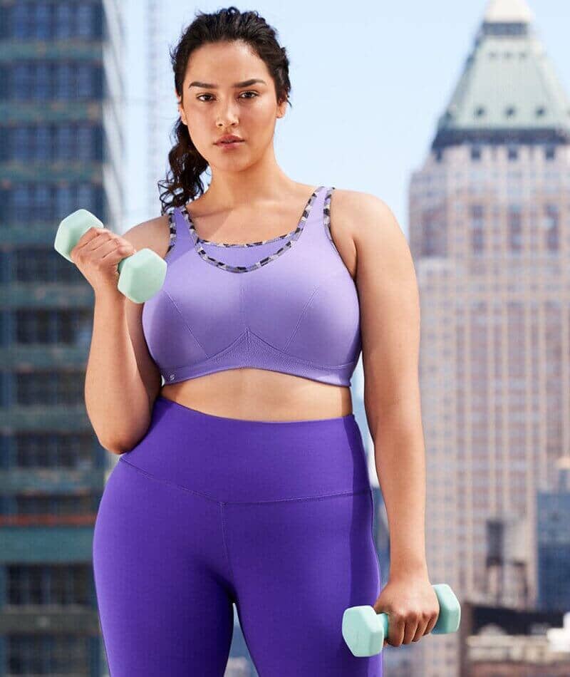 Glamorise No-Bounce Camisole Wire-Free Sports Bra - Purple – Big
