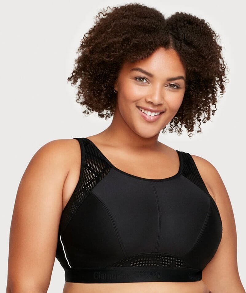 Glamorise No-Sweat Mesh Wirefree Sports Bra - Black Bras 