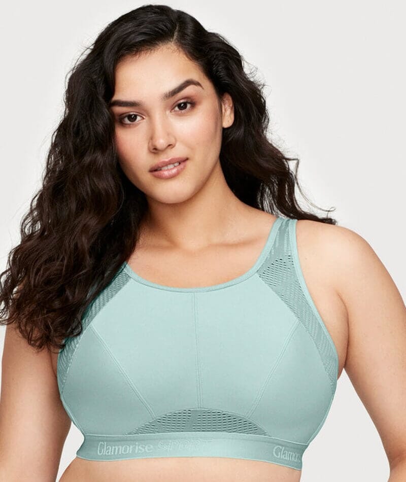 Glamorise No-Sweat Mesh Wirefree Sports Bra - Jade Bras 