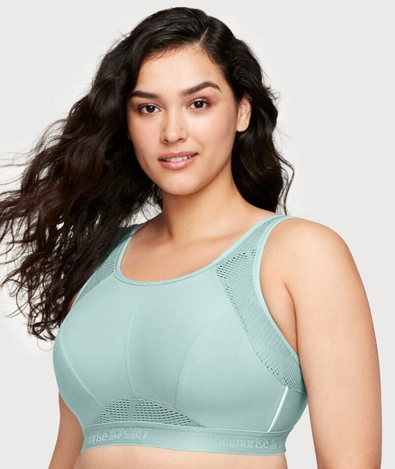 Glamorise No-Sweat Mesh Wirefree Sports Bra - Jade Bras 