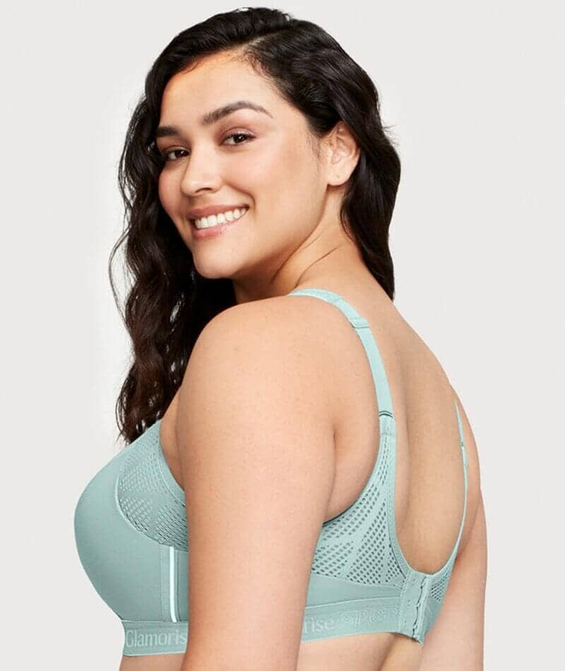 Glamorise No-Sweat Mesh Wirefree Sports Bra - Jade Bras 